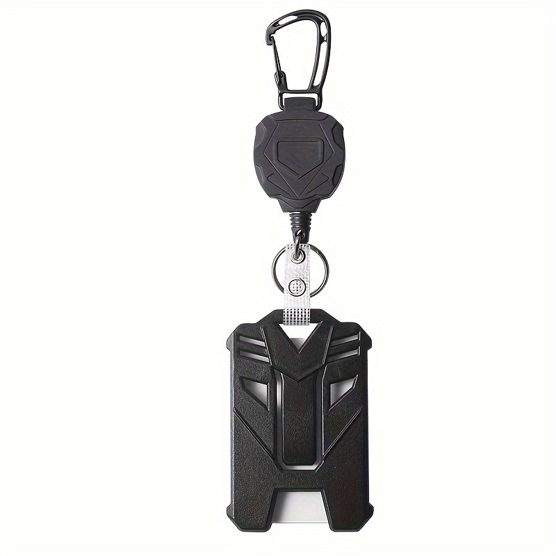 TEMU Durable Abs Material Id Badge Holder With Automatic Retractable Wire Rope Lanyard, Heavy-duty Snap Hook, And Belt Clip For Office And Outdoor Use