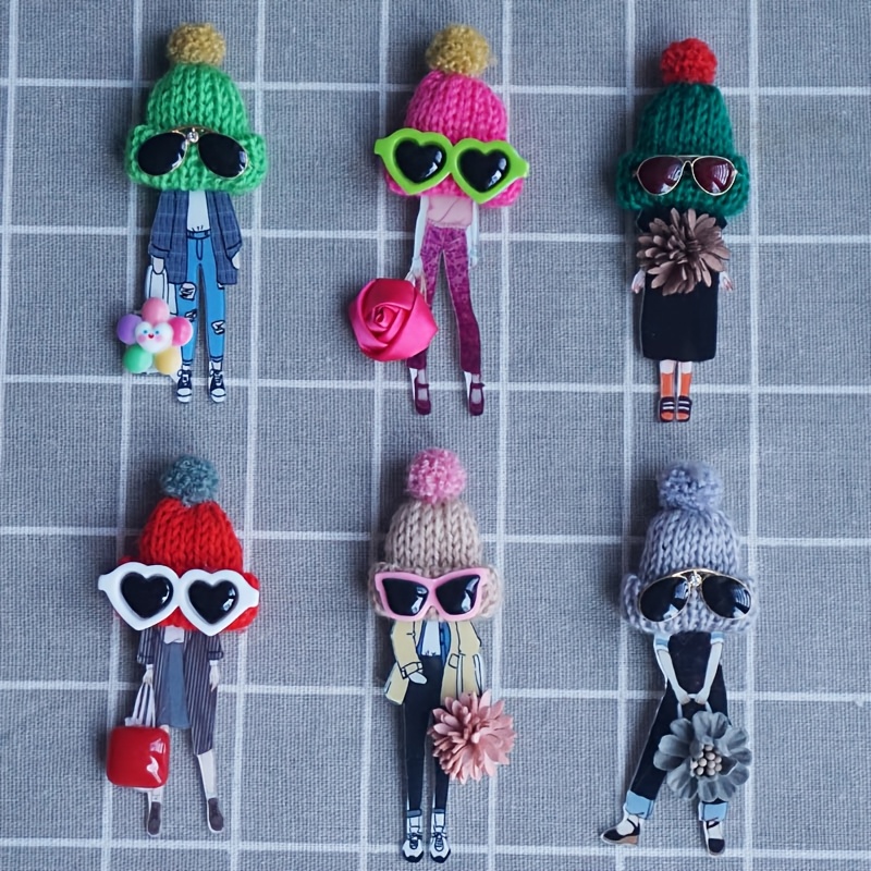Cute Acrylic Brooches For Wearing With Knitted Hats And Fashionable Bags As Clothing Additions