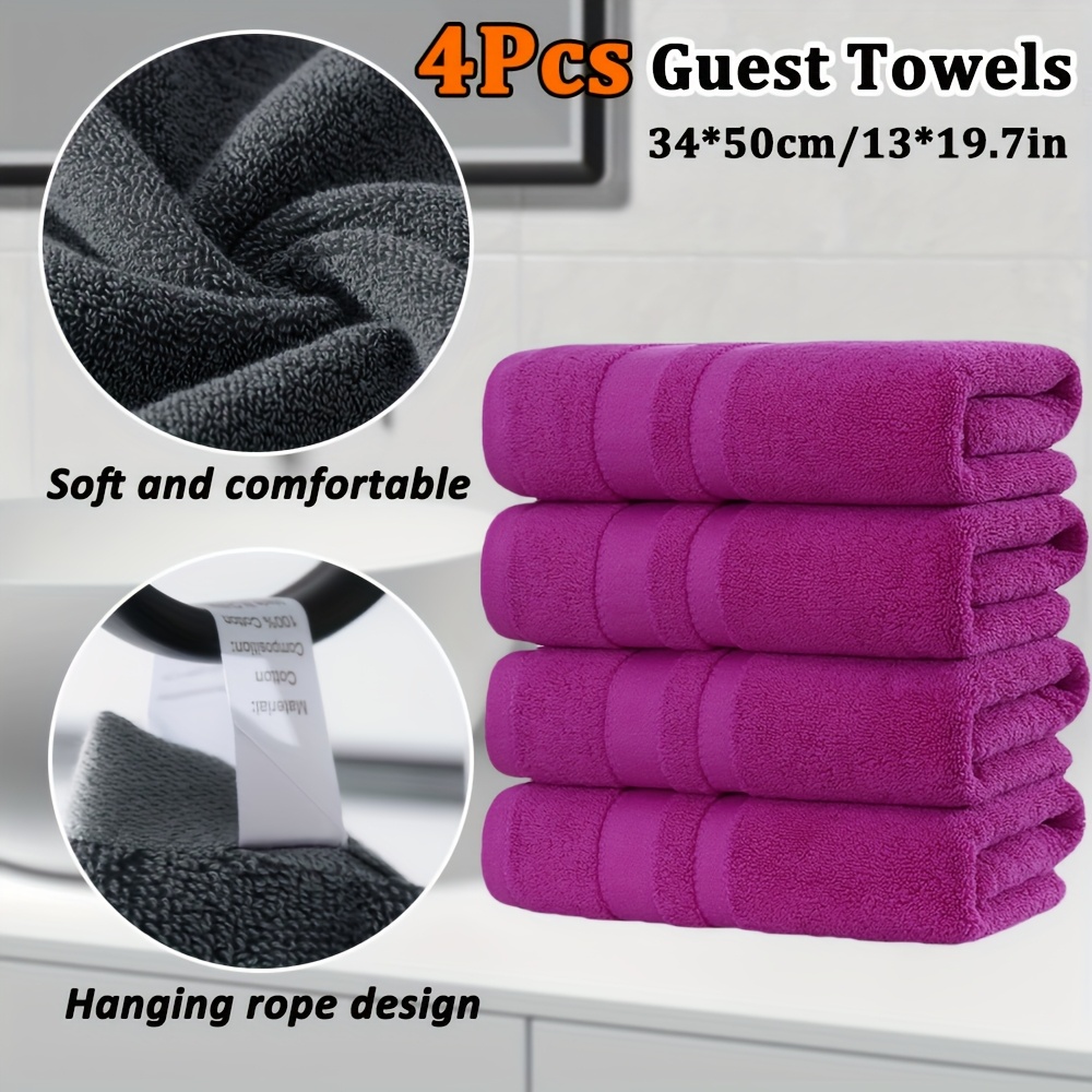 4pcs cotton guest towels 34 50cm 13 19 7in solid cotton material lifting absorption fitness sweat wipe multi scene suitable for bathroom shower gym Product details 2