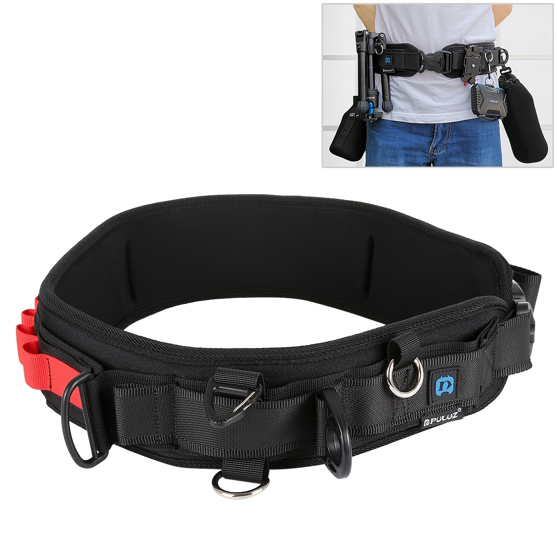 TEMU PULUZ Cintura multifunzionale con cinturino e gancio per fotocamere SLR/DSLR