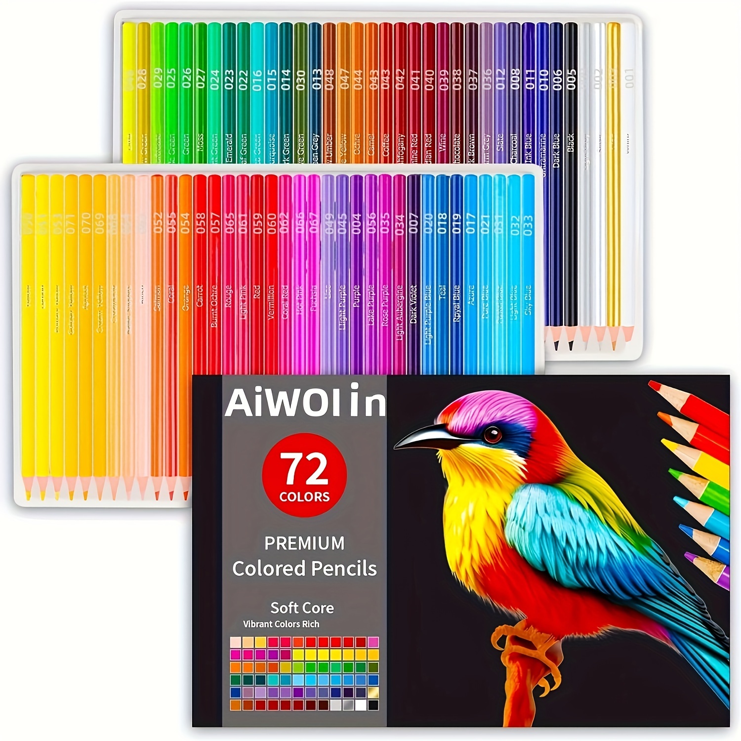 

72 Count Colored Pencils For Adult Coloring Books - Soft Sketching Drawing Pencils, Set, Coloring Pencils Kit, Art Supplies For Adults, School Supplies, Gifts