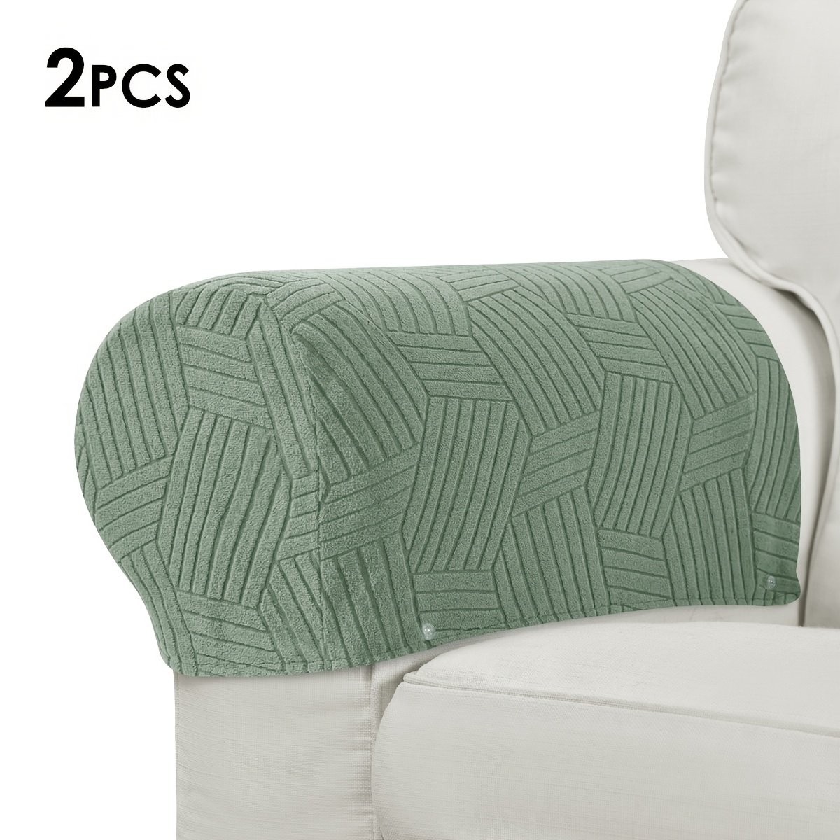 TEMU Juego de 2 fundas para reposabrazos de sofá de jacquard geométrico 3D, juego de 2 protectores para reposabrazos de sofá, sofás tapizados