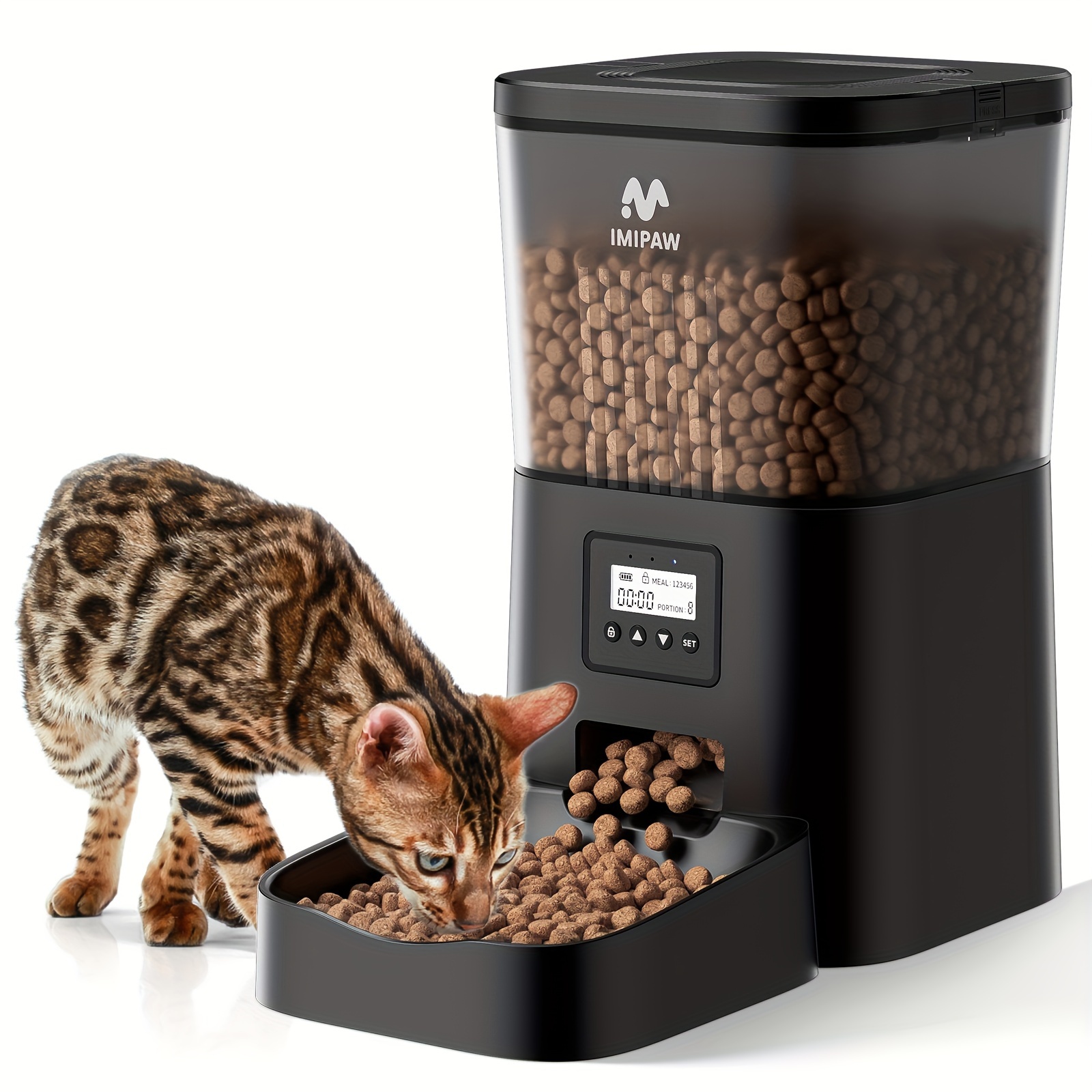 

Imipaw 4l Automatic Pet Feeder - Timed & Portion-controlled Cat And Dog Food Dispenser With Long-lasting Battery, Usb Compatible Portable Pet Feeder