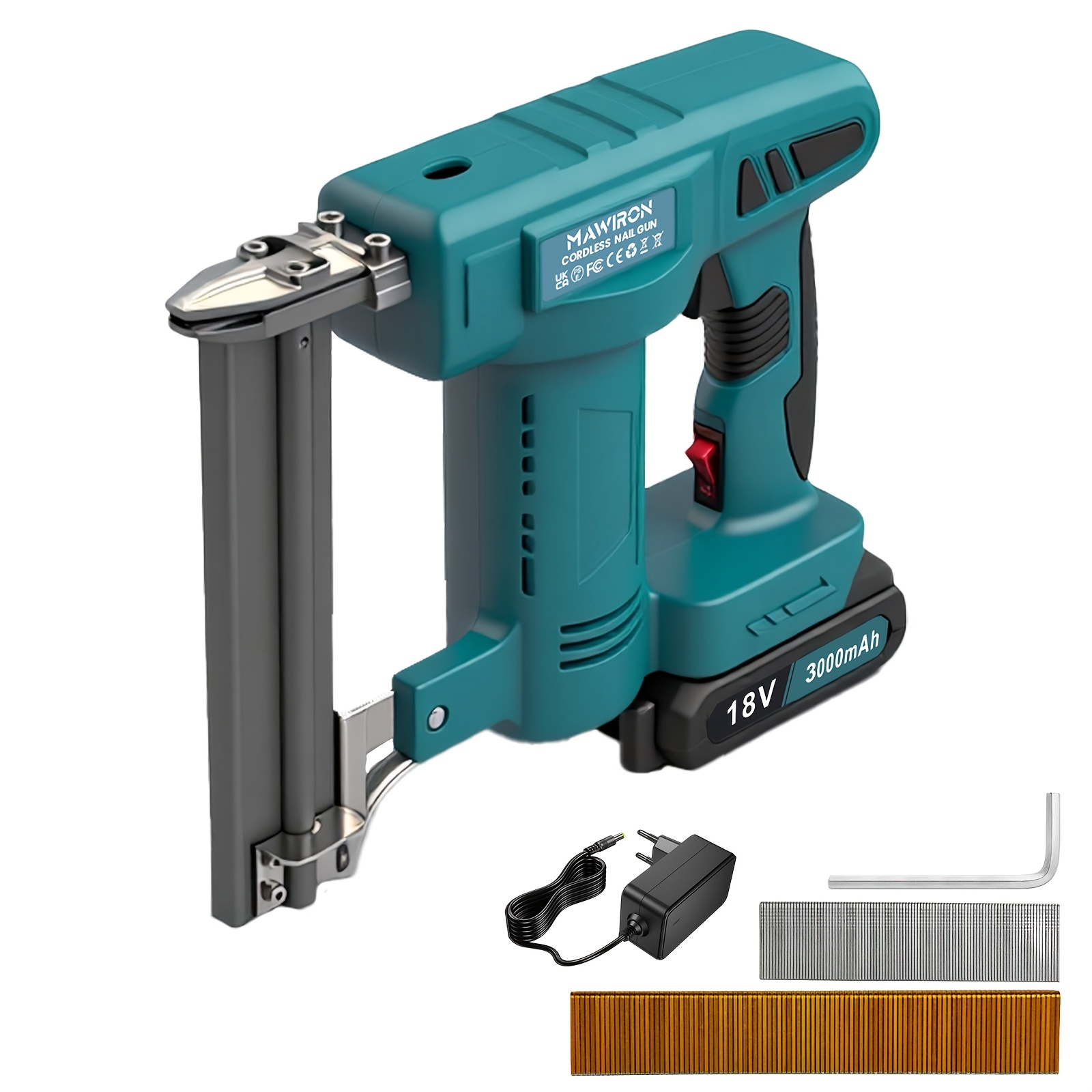 Image of Electric Cordless Nail Gun With Large Nail Clamp Capacity, 1000 Nails, F10-30 Suitable For Wood, Interior Decoration, Plywood, Furniture And Handicrafts, Home Decoration Tools, Industrial Tools