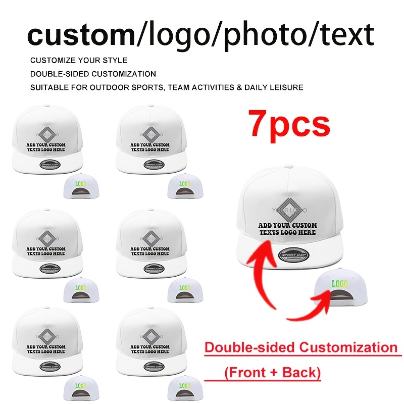 7pcs LEADAYS Logo Baseball Caps with Personalised Text/Logo