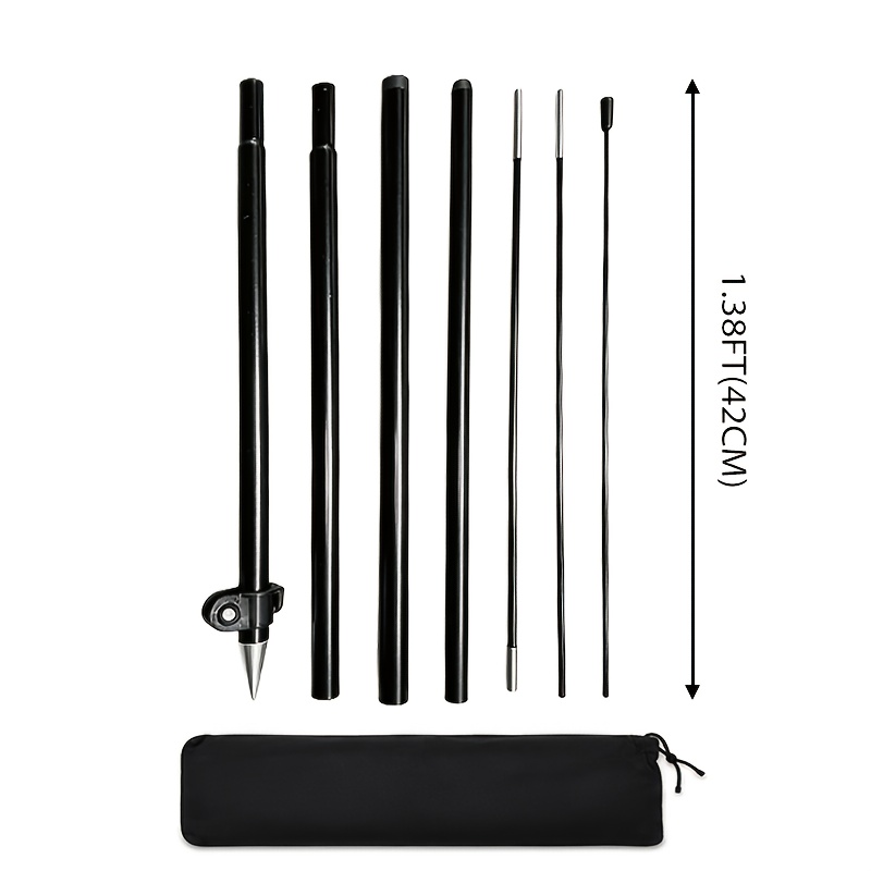 TEMU 2.8m Feather Flag Pole Kit, 7-section Aluminum Alloy And Fiberglass Pole With Carry Bag Feather Flag Pole Pole Blade Flag Pole Aluminum Alloy