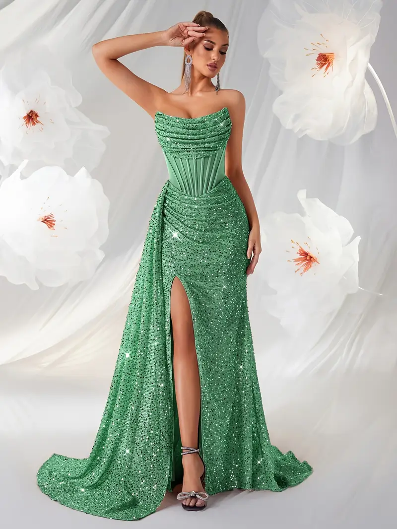 sequined bustier hollow high waisted long ribbon slit - Temu sequined bustier hollow high waisted long ribbon slit - Temu