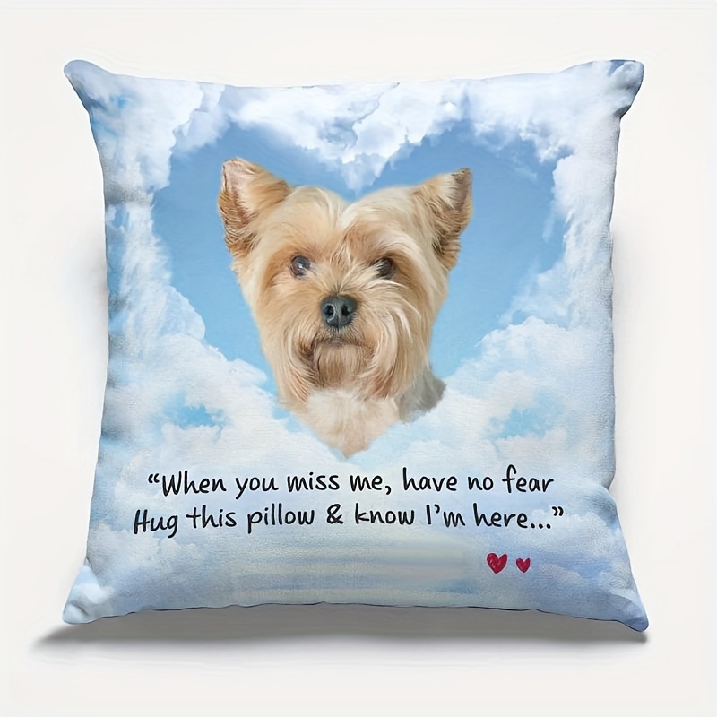 

1pc, Custom Photo I'm In Heaven 18x18 Inch Super Soft Short Plush Throw Pillow Memorial Personalized Custom Pillow Sympathy Gift Gift For Pet (no Pillow Core)