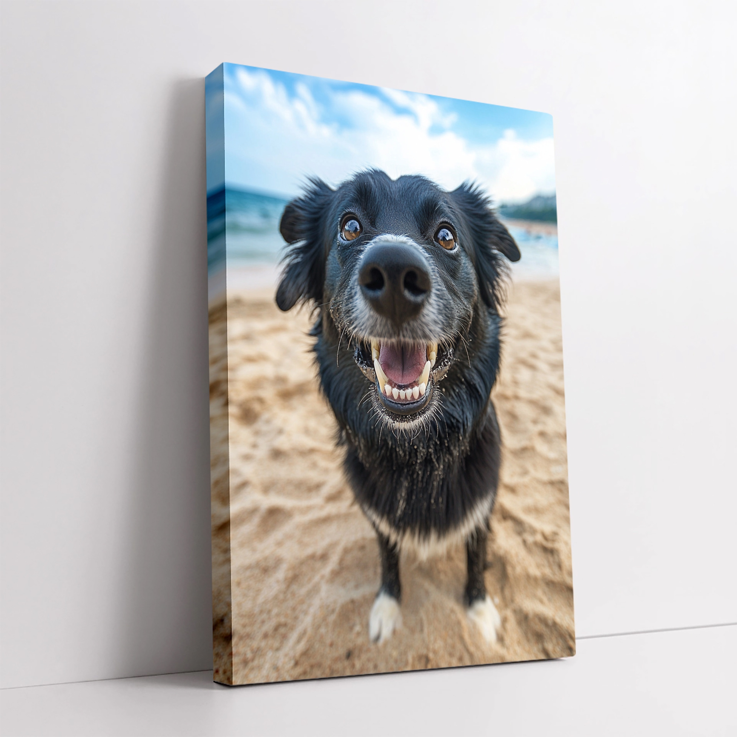 1pc Diy Personalized Pet Portrait From Photo - Custom Picture With Pine Wood Frame Suitable For Loss Of Pet Memorial Gift, Custom Photo Canvas For Display, Birthday For Women/men, Anniversary Gift