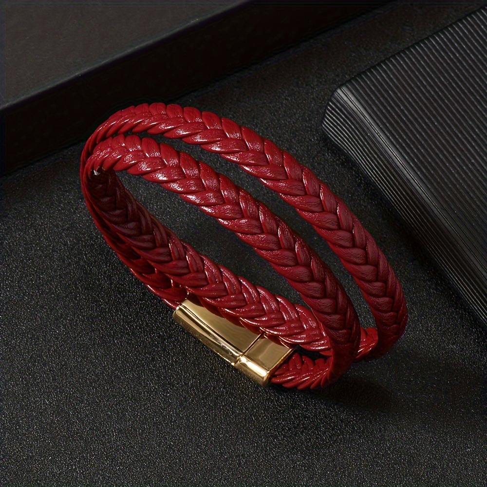 

1pc Braided Bracelet Anchor Pu Bracelet Braided Bracelet For Men