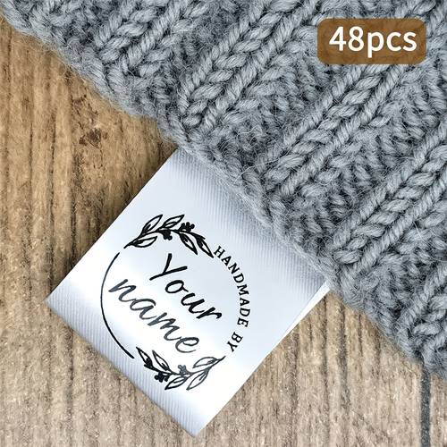 48pcs custom sewing labels personalized ribbon tags customizable with names text labels for handmade items gift wrapping scrapbooking custom labels