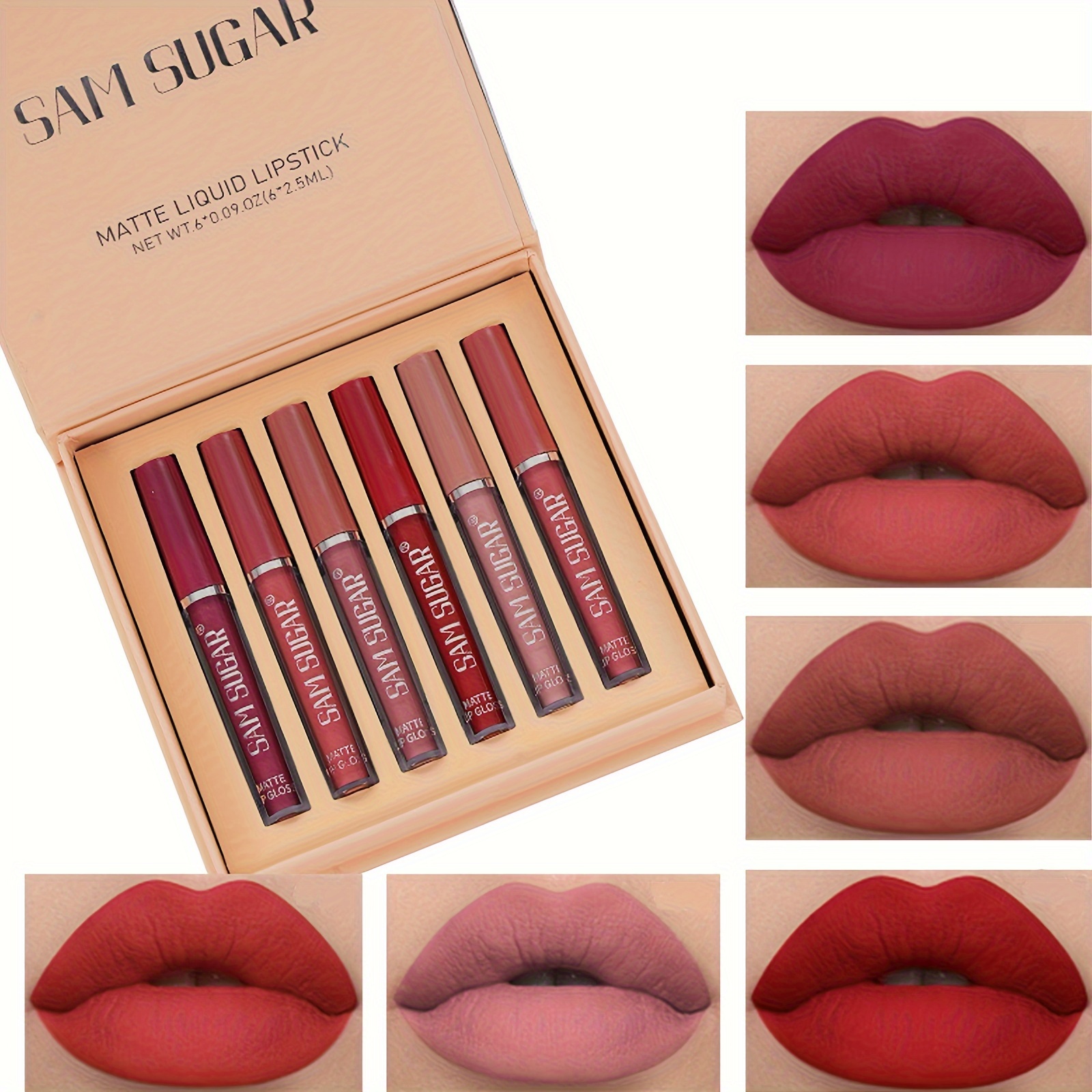 

Matte Liquid Lipstick Makeup Set, 6 Colors Velvety Nude Lip Gloss, Gift Box Included, Long-lasting Waterproof Lip Glaze, Lip Makeup Gifts For Women