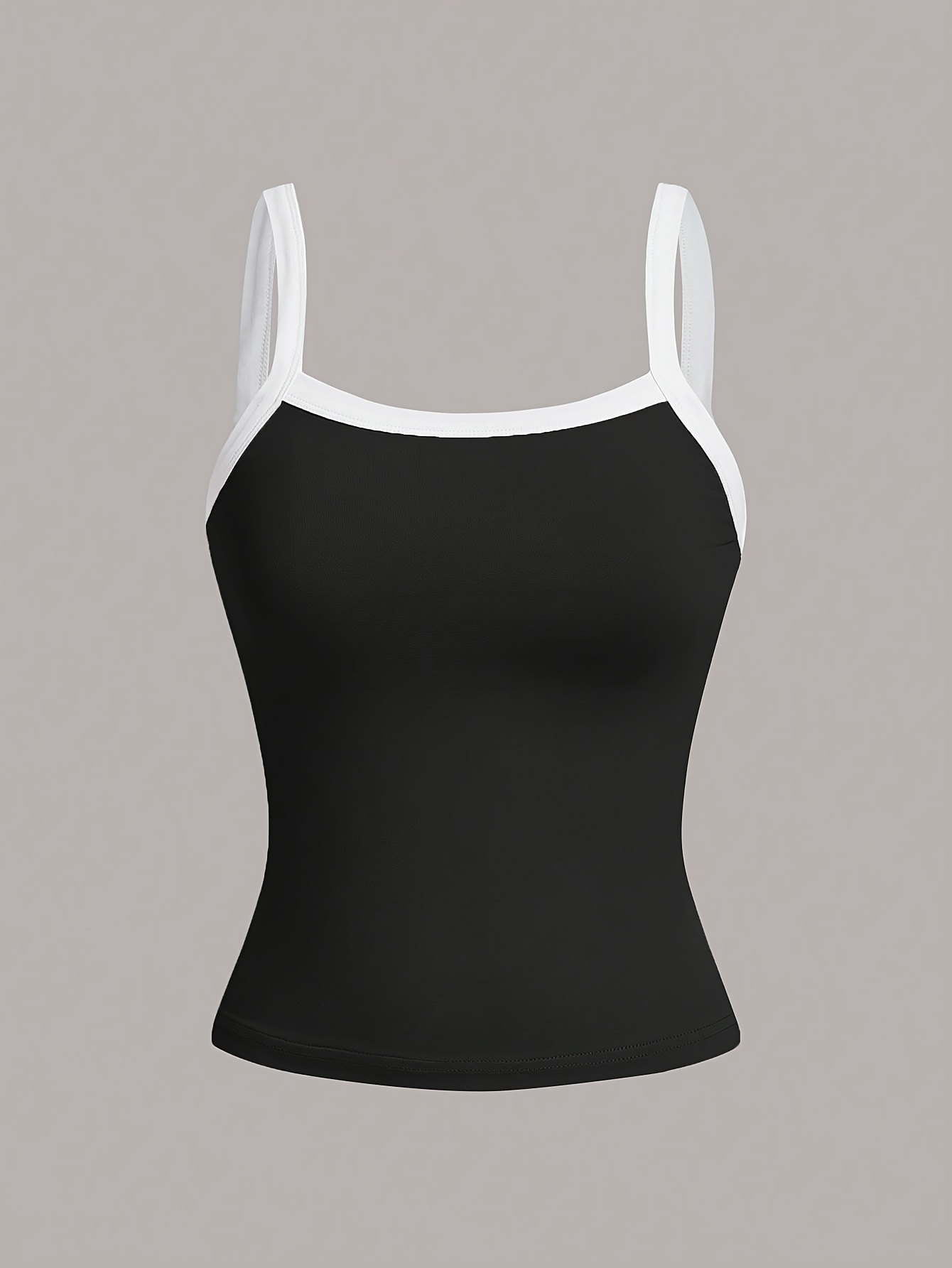 4pcs Girls' Simple Color Block Camisole Set