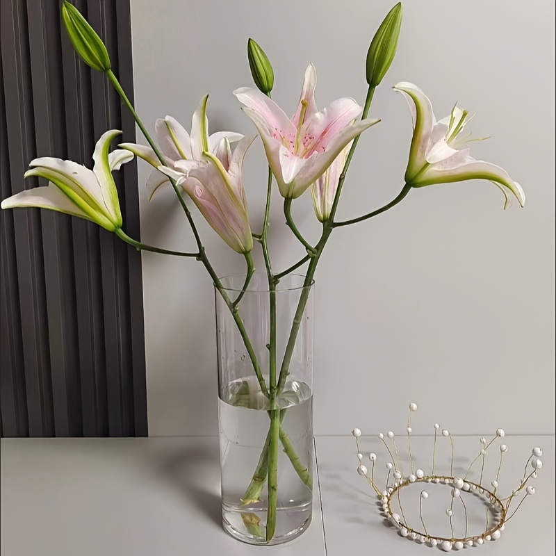 1pc Acrylic Anti-fall Large Capacity Transparent Vase Large Vase Straight Cylinder Vase Flower Cylinder