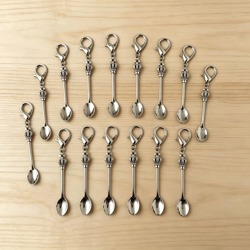 TEMU 15pcs Spoon-shaped Keychain | Stylish Bag Accessory | Very Luxurious Pendant | Suitable For Hanging On Bags