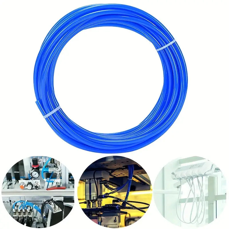Tubo Aria Poliuretano Blu 8mm OD 5mm ID - 10 Metri Con Connettori, Per Aria Compressa E Liquidi - Foto 9