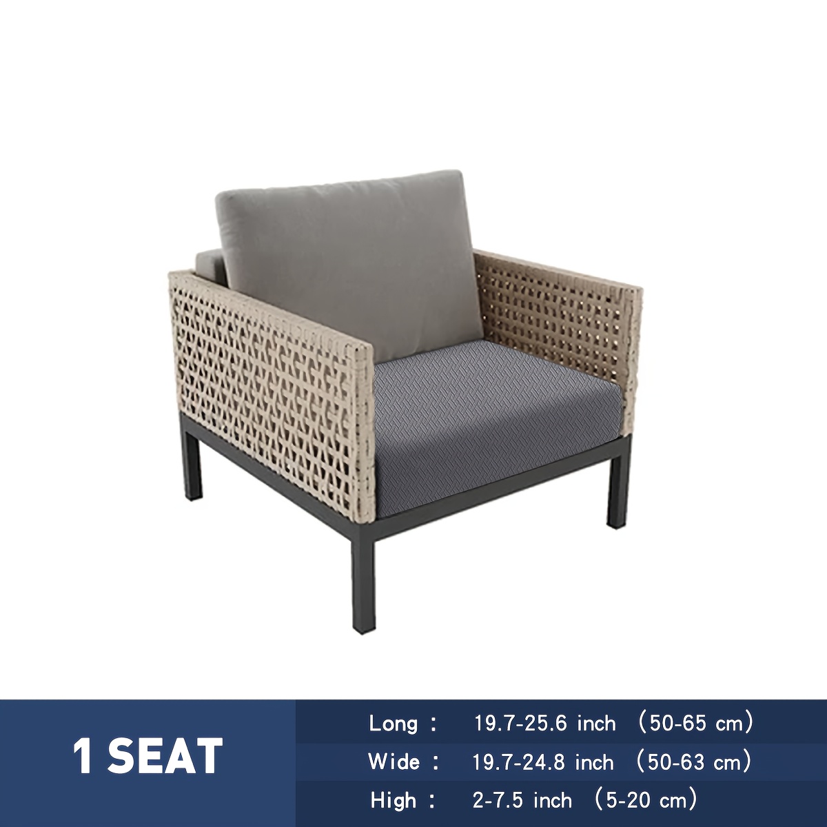 E-shop 1/2/3-Sitzer Fleece Jacquard Outdoor Hof- und Indoor Universal Sofa Kissenbezug, Sofabezug, Sofakissen, Rückenlehnen Ersatz Schutzhülle