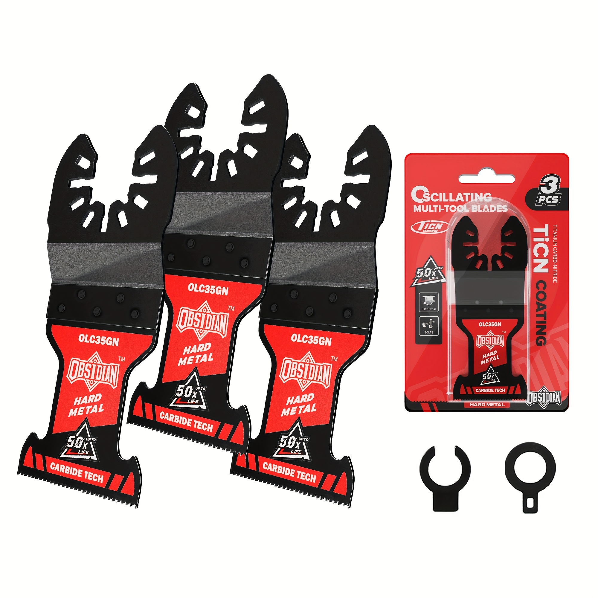 TEMU Shinyork Obsidian Carbide Oscillating Saw Blades Set- Design For Cutting Hard Metals, Nails, Bolts & Screws