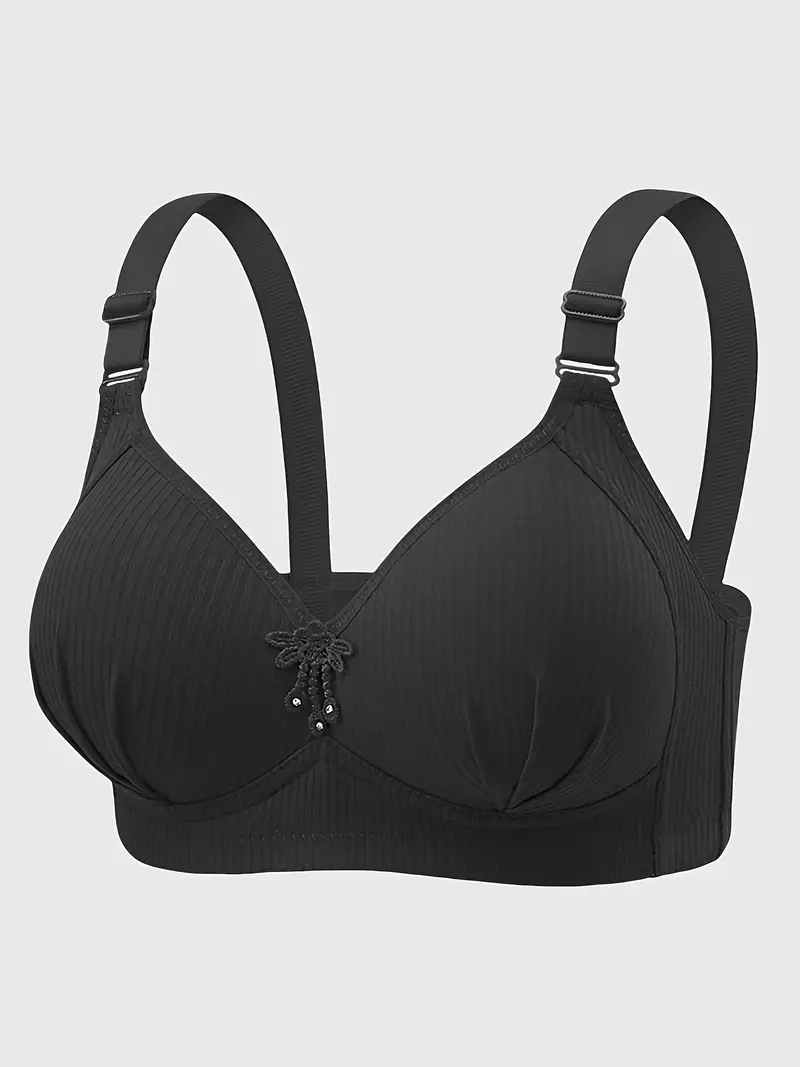 6 wireless bras for women with vertical and tassel details seamless and comfortable no detachable pads soft and breathable fabric in 6 colors black pink beige light green Product details 7