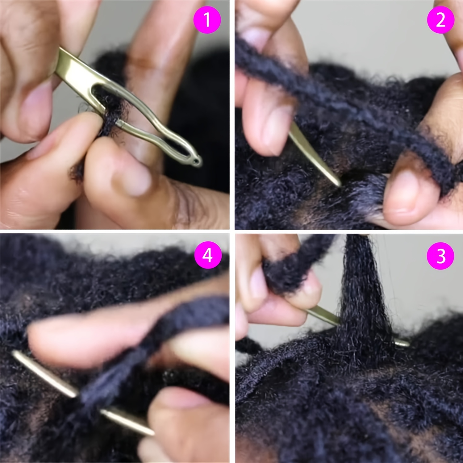 1pc   hair tool for braids locks and sister styles interlocking or twist fastening accessories durable metal with   golden silvery rose golden colorful hair accessories for stylish braids