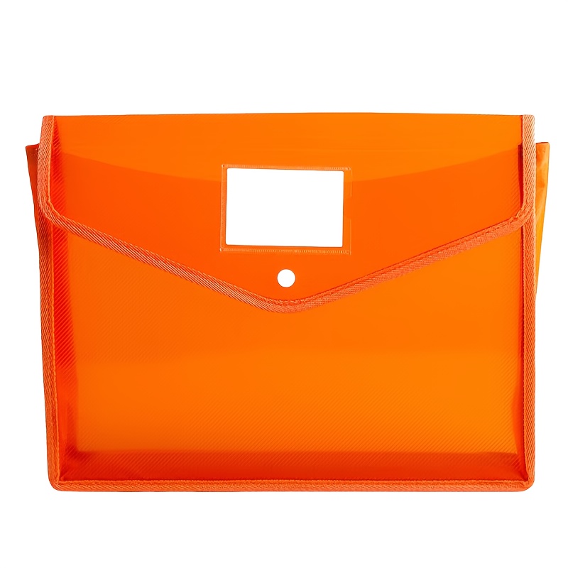 TEMU A4 Document Bag, Transparent Thickened Large-capacity Button Bag, Test Paper Information Bag, Multi-functional Storage Bag, , Classified Office