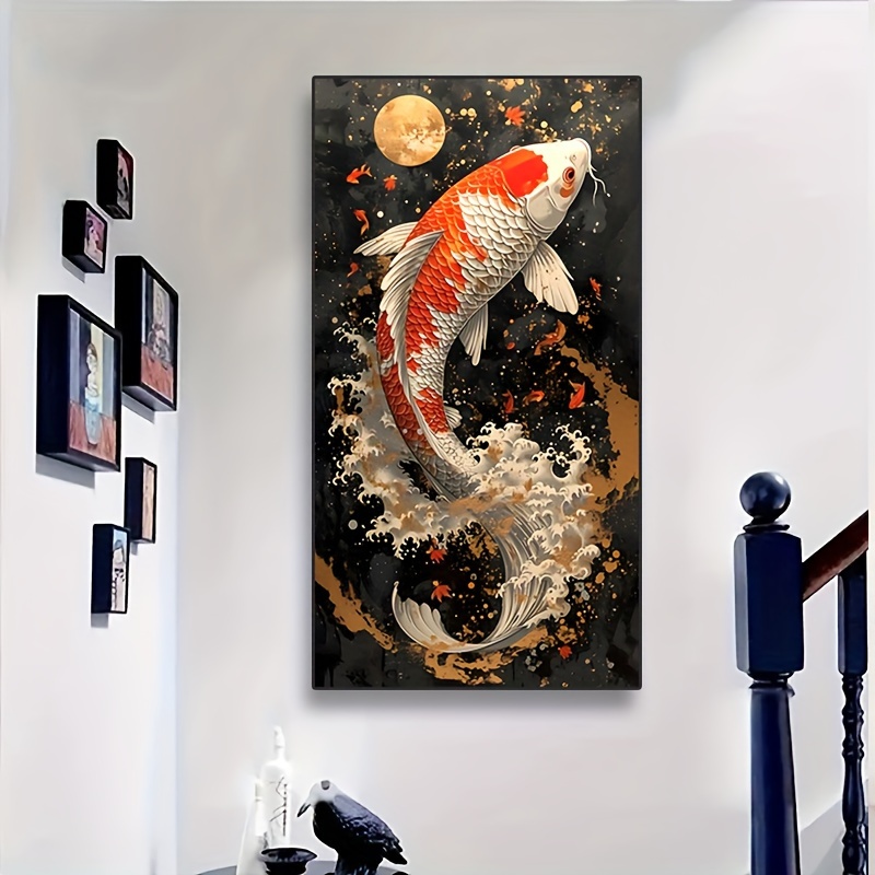 

Koi Fish Canvas Art Print - Hd Wall Decor For Living Room & Bedroom, Frameless Home Decoration Poster, Perfect Holiday Gift