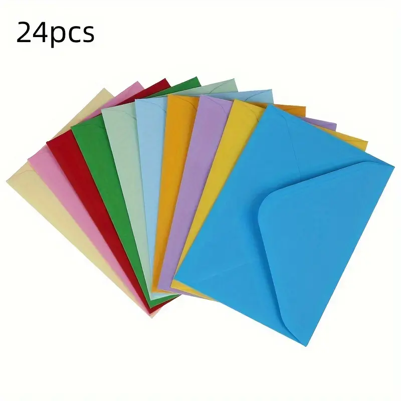 Wishop A7 Colorful Gummed Envelopes And Blank Cards 24 Pieces A7 Envelopes  And 24 Pieces 5x7 Colorful Flat Cards For Weddings, Invitations, Birthday,  Baby Shower (multicolor), Free Shipping For New Users