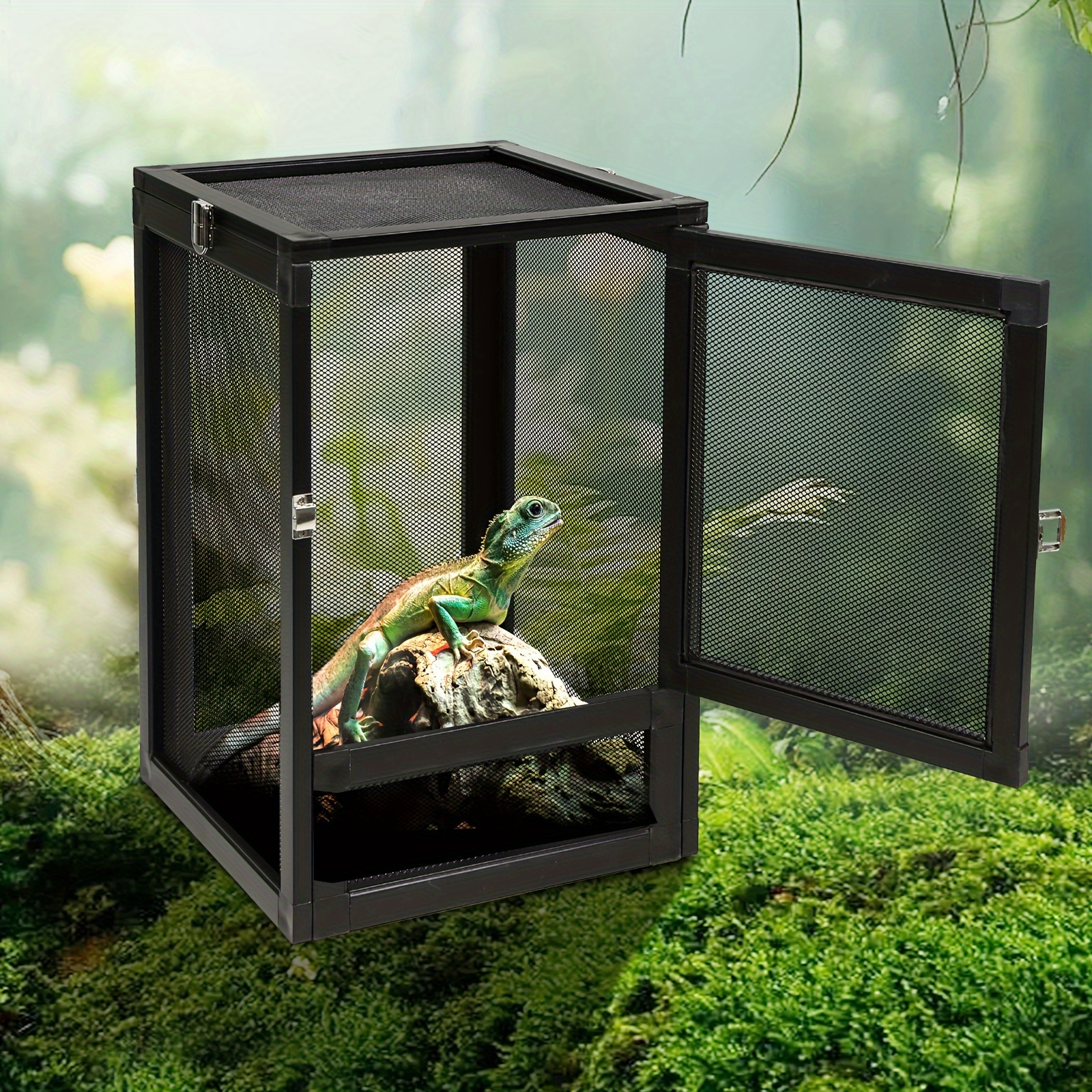 Iron Alloy Reptile Terrarium Rectangle Ventilated Enclosure Temu