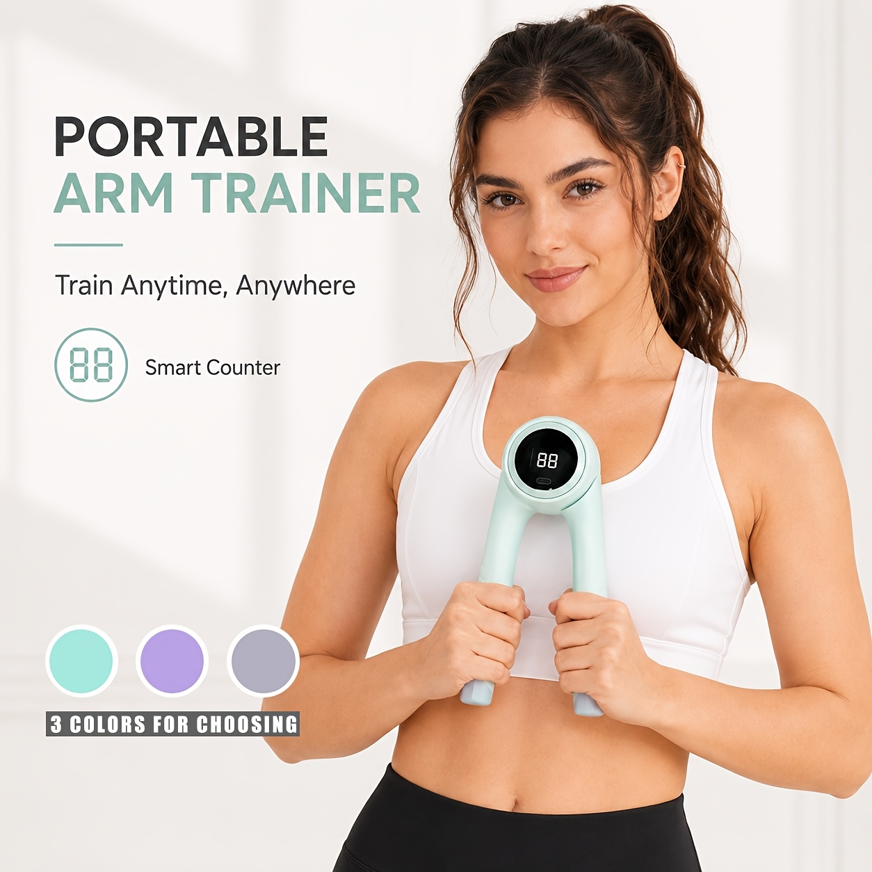 New Arm Strength Device, High Aesthetic Value, Lightweight And Compact, USB Cable Not Included, Specially Designed for Women, with a Resistance of 10 Kilograms, Purple And Gray, Suitable for Family Exercise, Exercising Arm Muscles, Birthday Gift