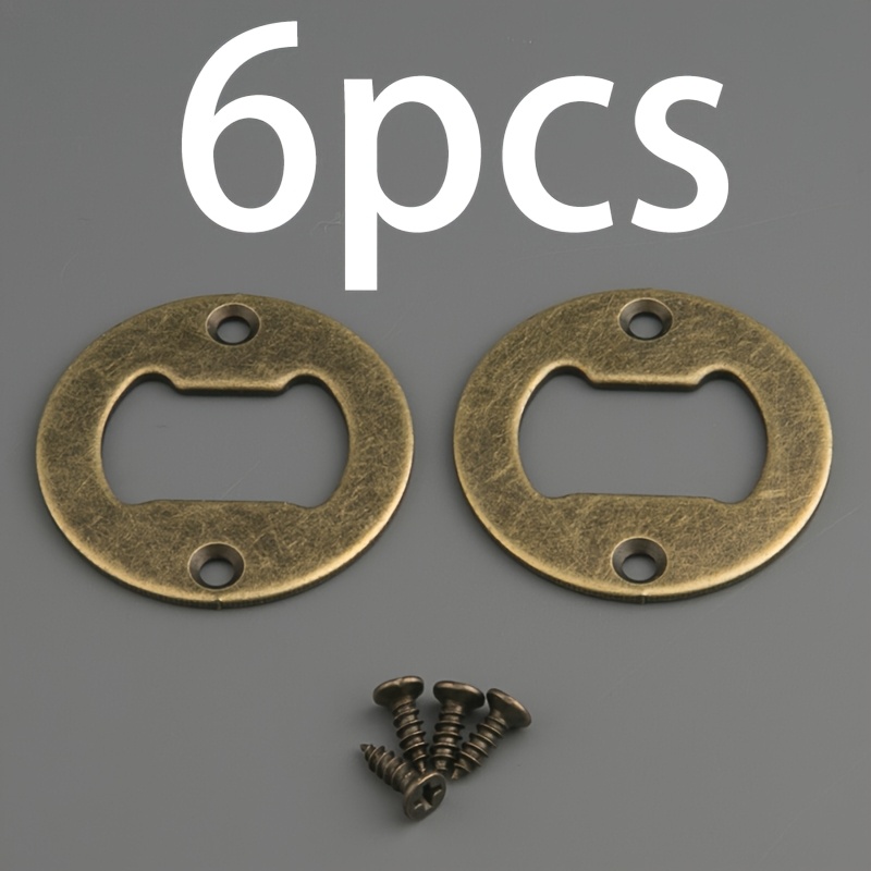 E-shop 6er-Set Bronze Runde Flaschenöffner aus Eisen, 2 Flaschenöffner und 4 Befestigungsschrauben - Bastelarbeiten, Küchenhelfer, Partygeschenke,