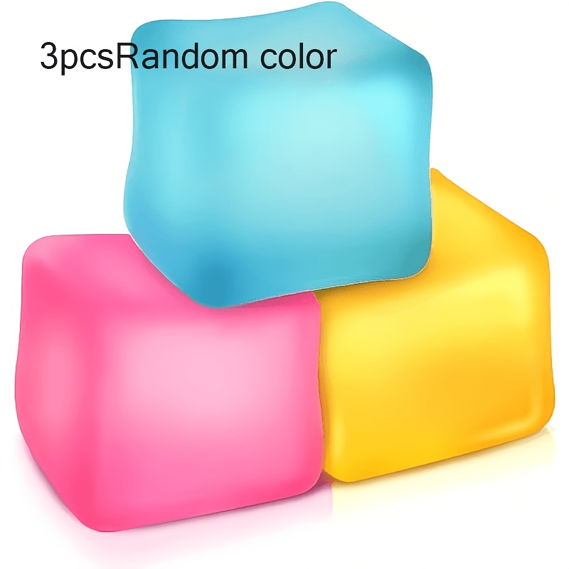 3pcs of childrens squeezing toy pressure cubes   are soft and provide relief   have a thick core   are classroom friendly soothing toys pressure balls desk accessories suitable for office relaxation birthday and party gifts