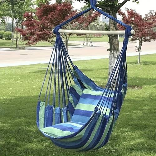 outdoor hammock chair with swing seat and hanging chair design ideal for balcony porch garden or patio use tear resistant and breathable fabric easy to set up comfortable for lounging and relaxation space saving alternative to bulky loungers