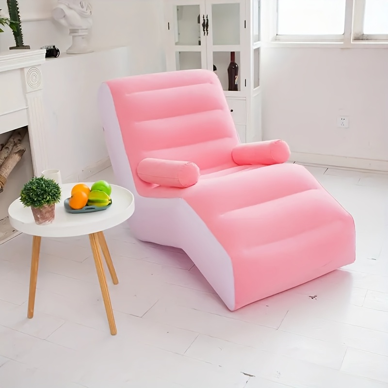 1pc Lazy Sofa Inflatable Foldable Lounge Chair Outdoor Sofa Bed Comfort Flocked Sofa Chair or 1pc of Air Cushion for Purchase - Large Size PVC Outdoor Air Chair, Comes with Instruction Manual. Suitable for Travel, Beach, and Camping, Outdoor Leisure