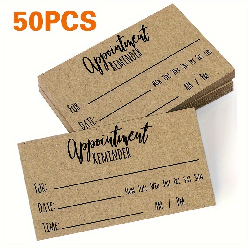TEMU 50/100pcs Appointment Reminder Cards - Style For Business, Hair Salon, Dental Office, Massage Therapist, Grooming, Hairdresser, Medical Doctors