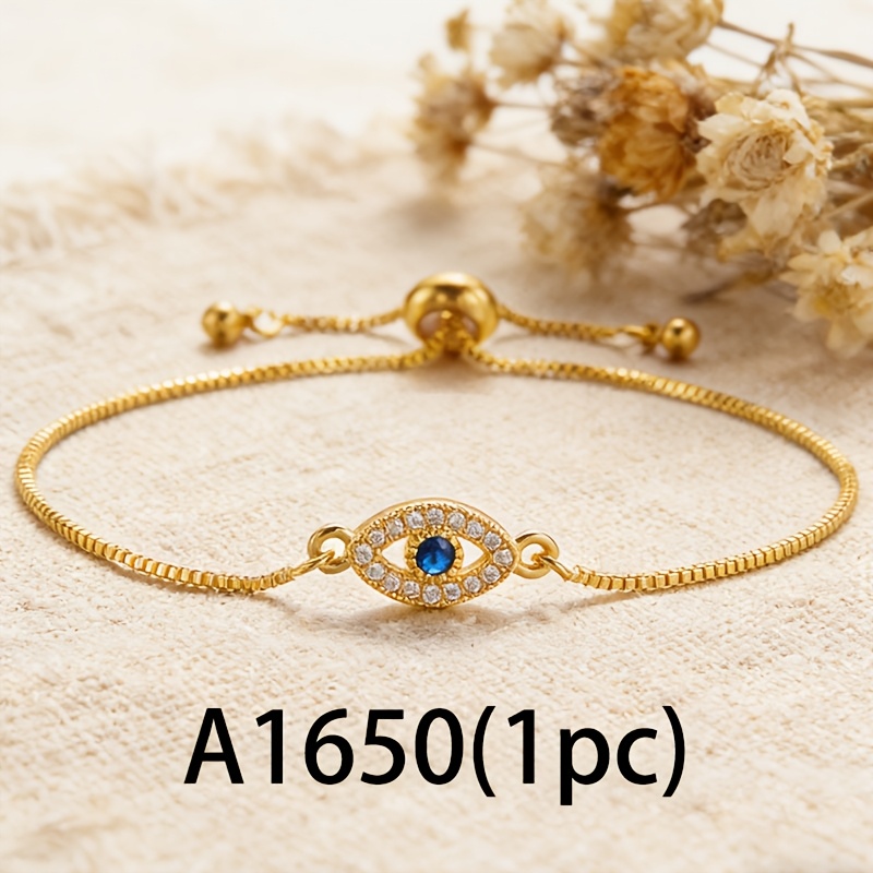 E-shop Böses Auge Armband mit einzigartigem blauem Auge Design, eingelegt mit Zirkonia, für Valentinstag und Karneval, verstellbar und geeignet für den