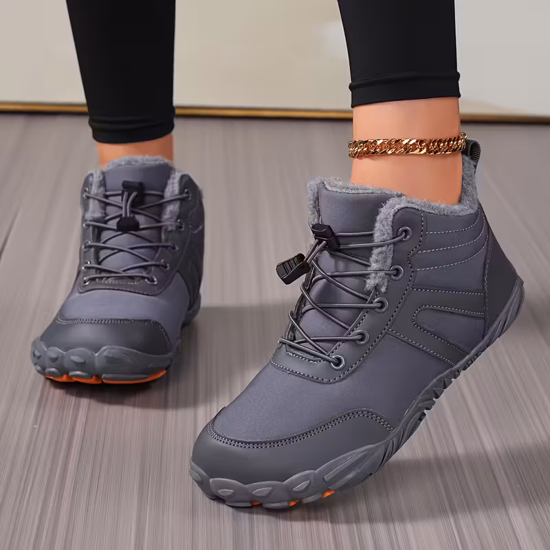 womens winter snow boots with plush collar thickened short ankle boots beige tan fabric upper tpr traction sole for lace up round toe warm booties for outdoor casual beige Product details 10