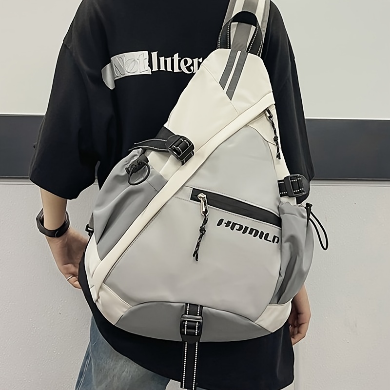TEMU Casual Nylon Sling Bag - Large Capacity, Adjustable Strap, & School
