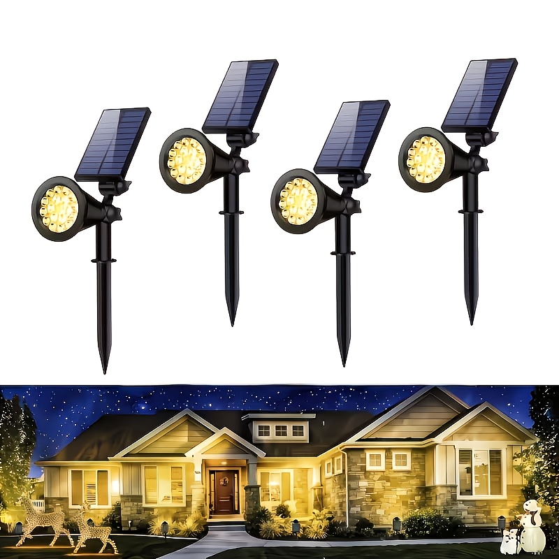 TEMU Focos LED para exteriores, luces solares para jardín, focos, luces para césped - 18 luces para árboles. niveles de ajuste de y control de luz