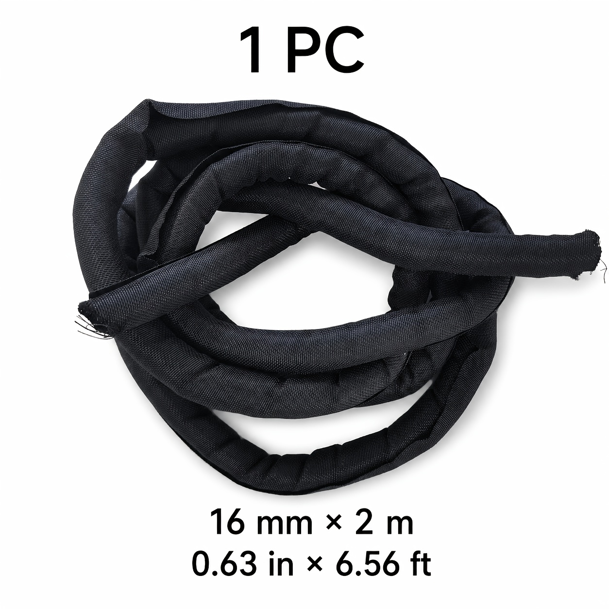TEMU Self-rolling Cable Sleeve, Flame-retardant Wire Protection Sleeve, Braided Wire Harness Sheath, 16mm Diameter, 2 Meters Long