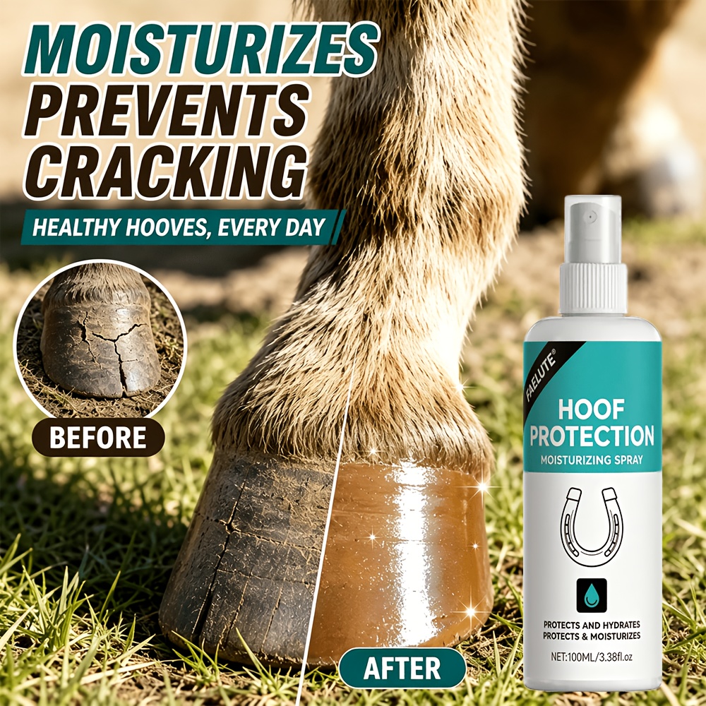TEMU Faelute Horse Hoof Moisturizing Spray - Deep Enhancing Hoof Care, For Breeds And Ponies, Dry Rough , Improves Discolored Appearance, Prevents