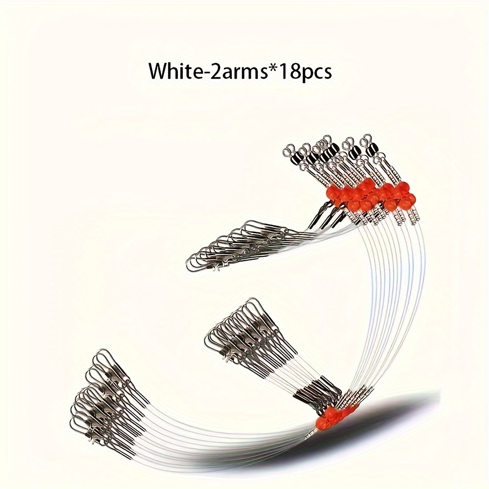 Image of 18/24pcs Fishing , Saltwater Tackle Rig With Swivels Snap, High Strength Fishing Wire Gear Equipment For Lures Bait Or Hooks