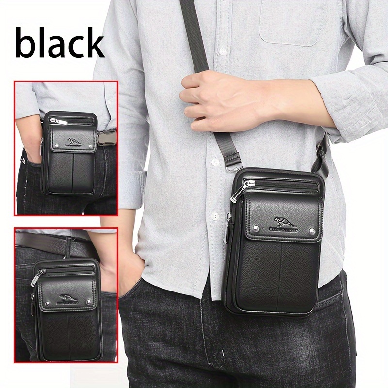 Men's Crossbody Bag, Shoulder Bag, Waist Pack, Belt-worn Phone Pouch