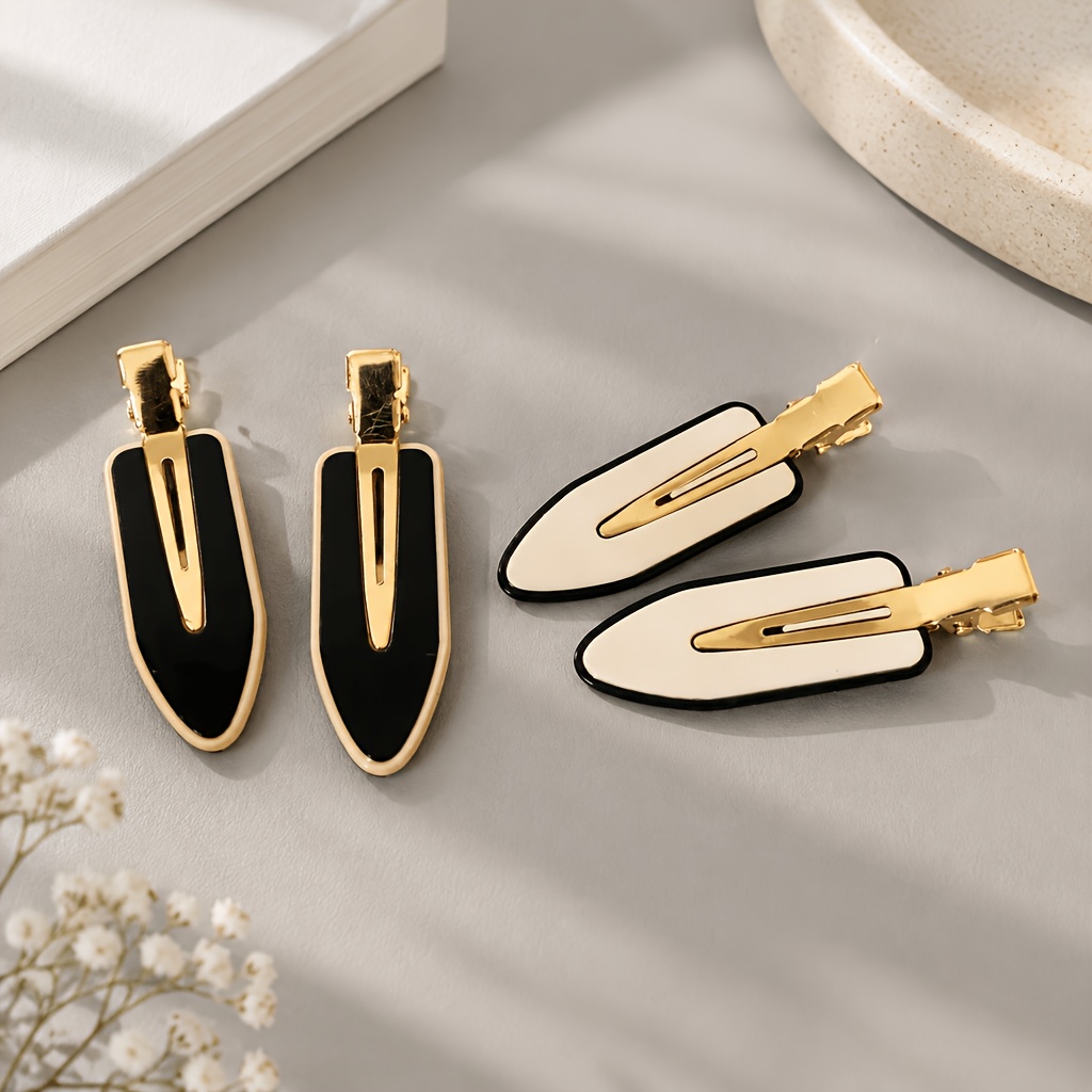 TEMU 4pcs Vintage Hair Clips For Side Bangs, Women's Hair Accessories For Makeup And Products