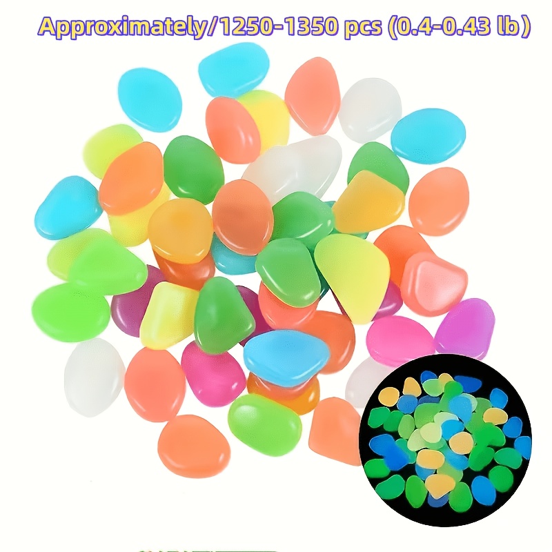 TEMU Approximately 1250-1350pcs, 0.4-0.43 Lbs, High-quality Mini Dream Luminous Stones, Each With A Diameter Of 0.197 Inches. Suitable For Large
