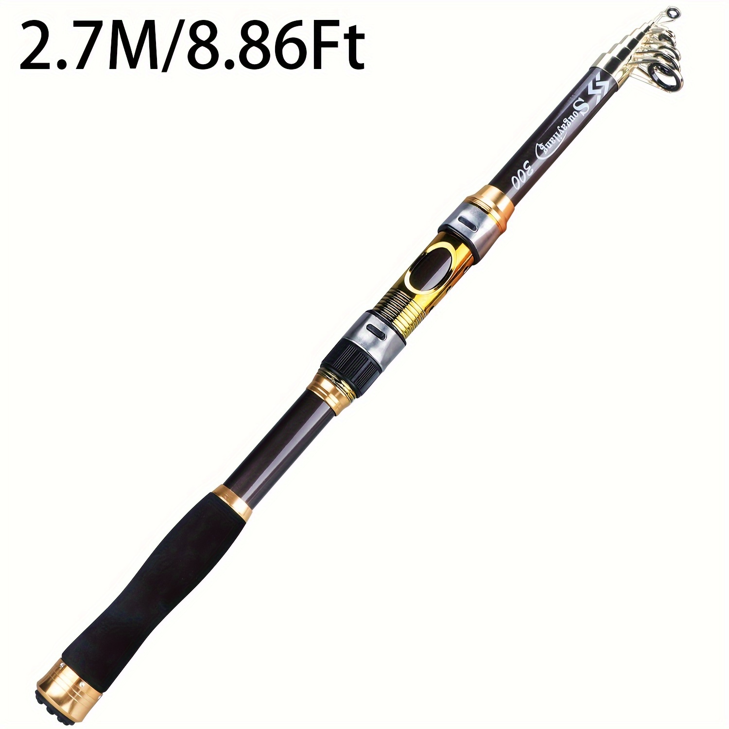 TEMU Sougayilang 2.1m-3.6m Spinning Fishing Rod, Ultralight Weight Carbon Fiber Eva Handle Trout Carp Telescopic Fishing Pole, Fishing Tackle