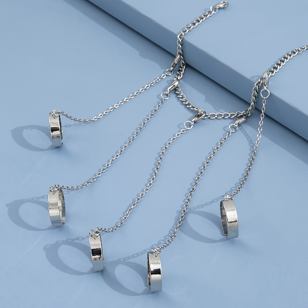 Personalized Eternity Ring Set with Chains - Ideal Gift Item