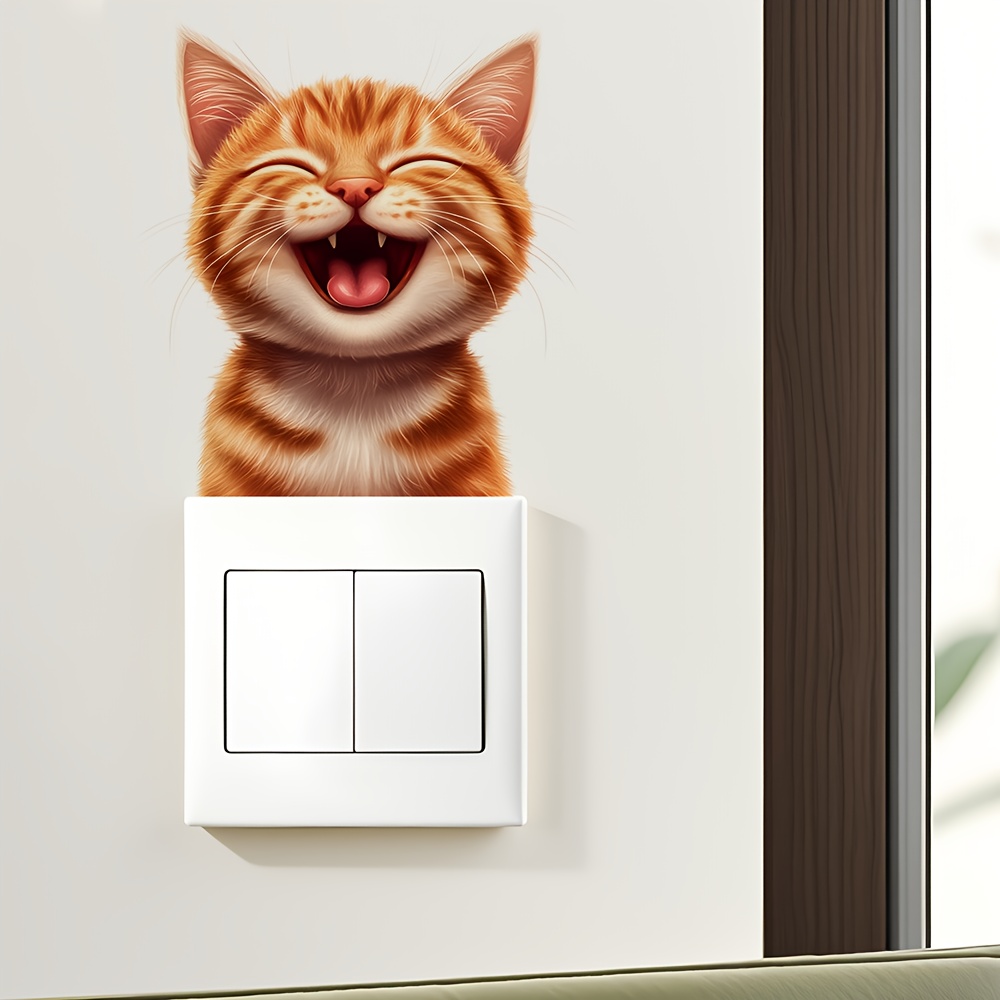 A Cute Smiling Wall Switch Panel Sticker, Suitable For Decorating Living Rooms, Bedroom Entrances, And Air Conditioning Control Panels.