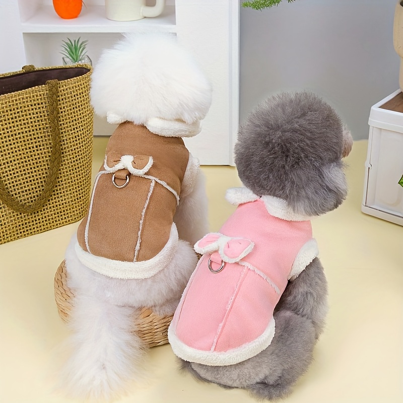 

Dog Vest With Bowknot - Machine Washable, Non-waterproof, Small To Extra Small Breeds - Ideal For Winter/spring/fall