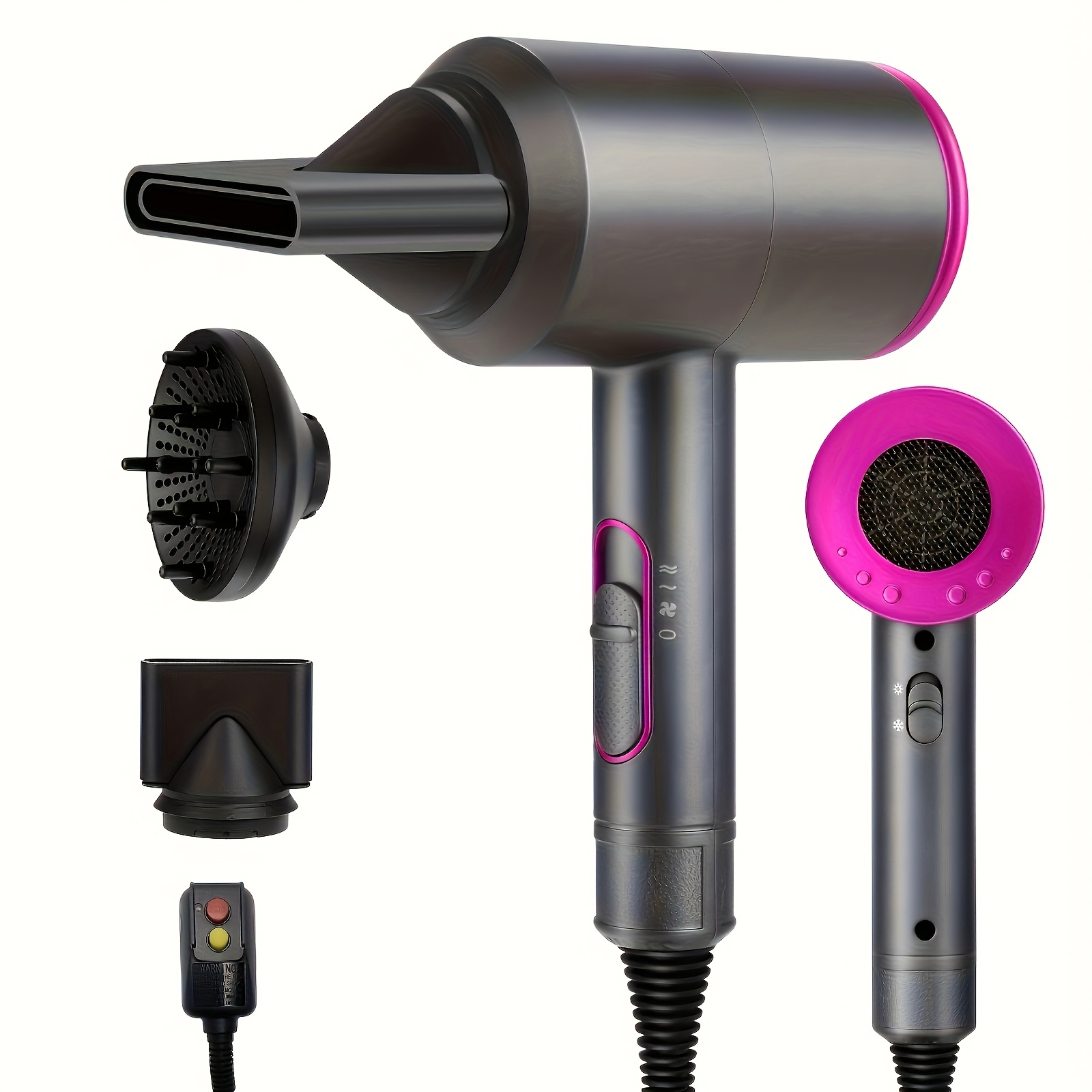 

Professional Hair Dryer With Diffuser Conditioning - Powerful, Fast Hairdryerblow Dryer, Ac Motor Heat Hot And Cold Wind Temperature Hair Carewithout Damaging Hai