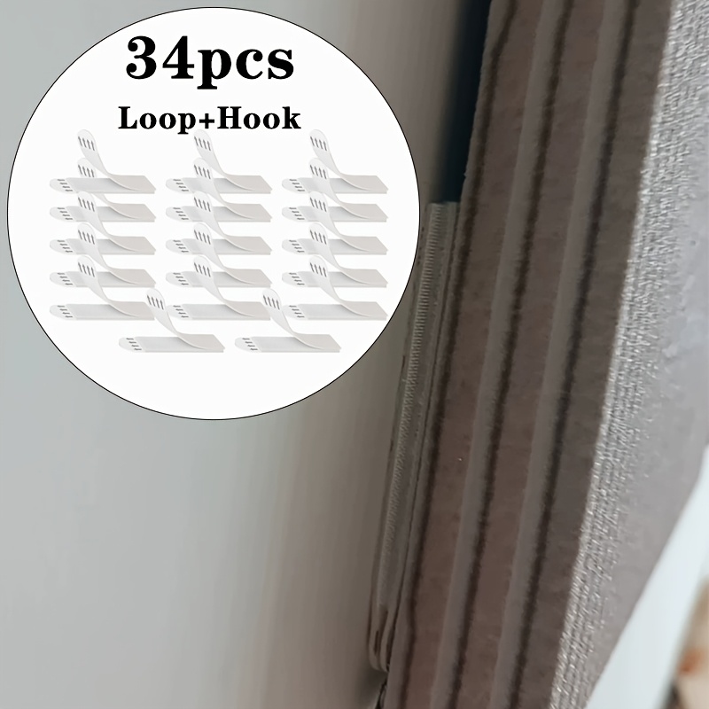 Image of 34pcs Heavy-duty Damage-free Large Picture Hanging Kit Suitable For Wall Panels, Frames, Shelves & Tiles - No Drill/ Adhesive Hooks, Plastic For, Office,, Bathroom Installation (no Wall Damage)